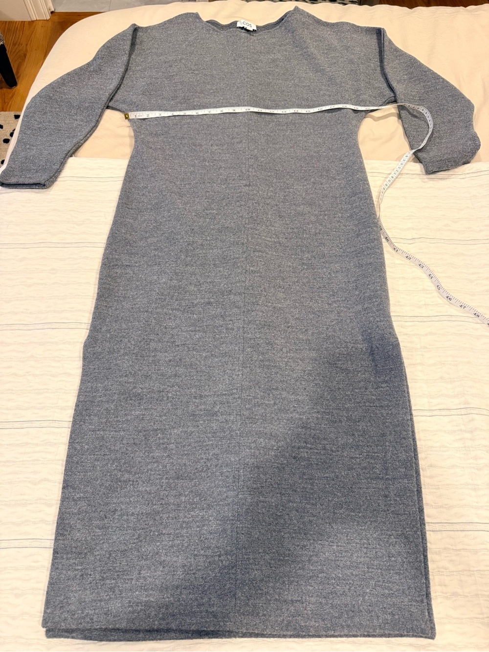 COS Grey Wool Knit Midi Dress with Side Slit - Picture 12 of 16